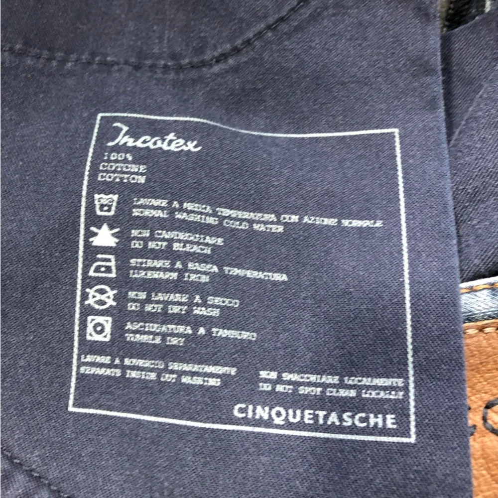 Incotex five regular straight leg 34x30 mens jeans cotton casual minimalist